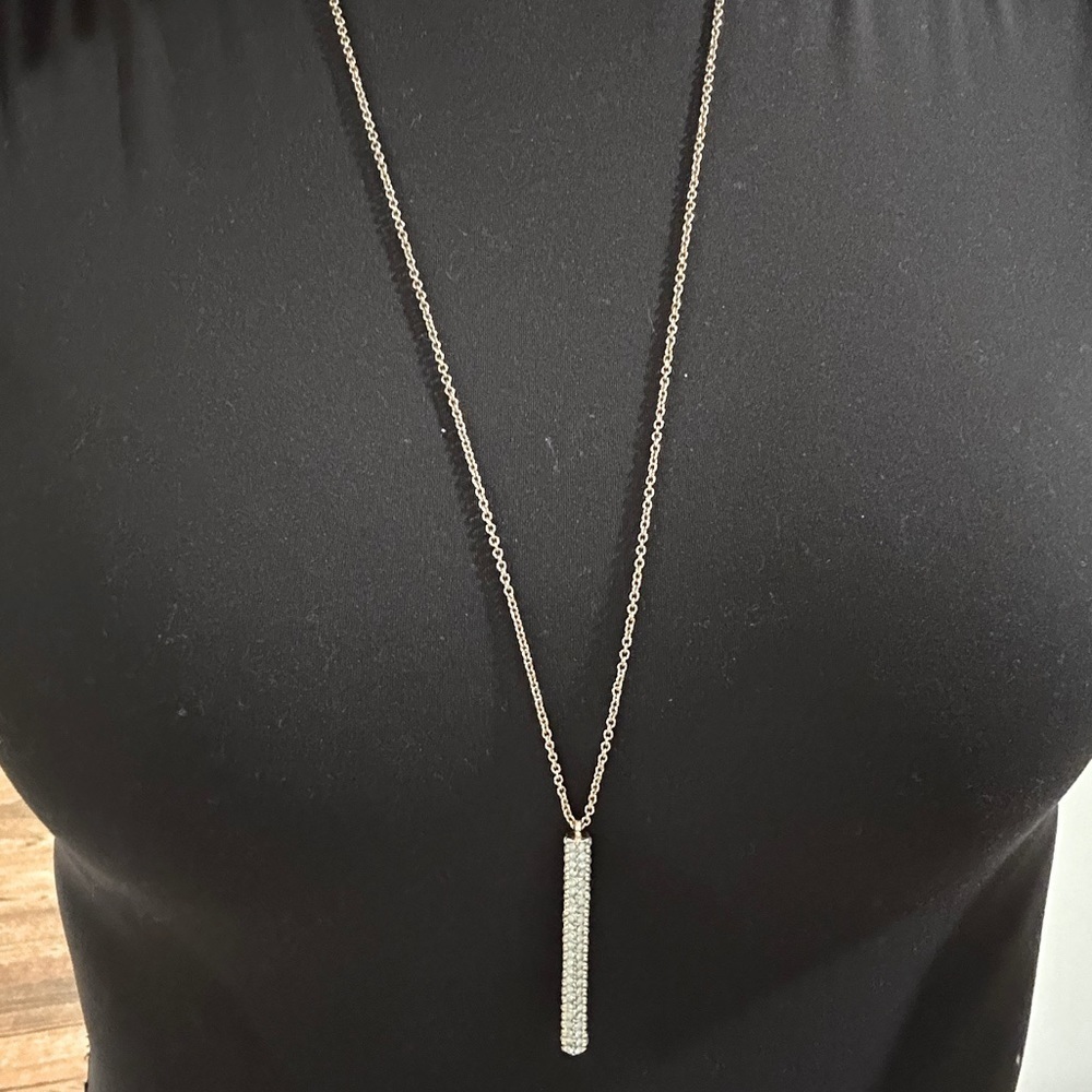 Blue Sparkle Cylinder Necklace - Picture 5 of 5